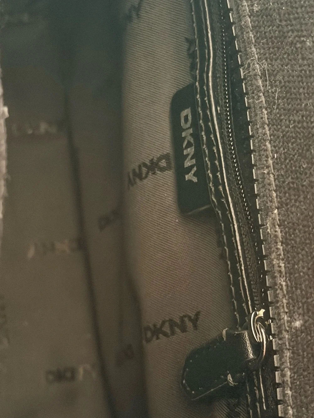 DKNY Black and Natural Straw Mini Tote